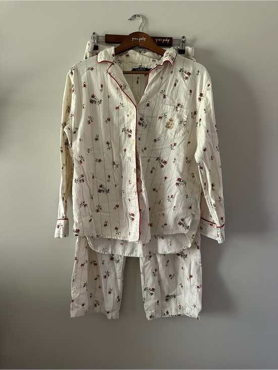 Ralph Lauren Other - Ralph Lauren Cream Pajama Set with Red Floral Print